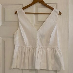 JCrew White Peplum Top